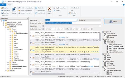 Registry Search Tool .